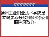 徐州工业职业技术学院是一本吗录取分数线多少(徐州职院录取分)