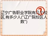 辽宁广告职业学院有几个校区,有多少人("辽广院校区人数")
