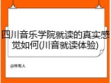 四川音乐学院就读的真实感觉如何(川音就读体验)