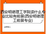西安明德理工学院读什么专业比较有前景(西安明德理工前景专业)
