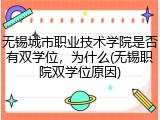 无锡城市职业技术学院是否有双学位，为什么(无锡职院双学位原因)
