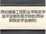 西安健康工程职业学院奖学金评定细则是怎样的(西安职院奖学金细则)