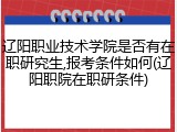 辽阳职业技术学院是否有在职研究生,报考条件如何(辽阳职院在职研条件)