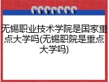 无锡职业技术学院是国家重点大学吗(无锡职院是重点大学吗)