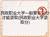 民政职业大学一般要多少分才能录取(民政职业大学录取分)