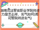 湖南司法警官职业学院师资力量怎么样，名气如何(湘司警院师资名气)
