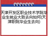 天津开发区职业技术学院毕业生就业大致去向如何(天津职院毕业生去向)