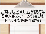 云南司法警官职业学院每年招生人数多少，政策变动如何(云南警院招生政策)