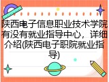 陕西电子信息职业技术学院有没有就业指导中心，详细介绍(陕西电子职院就业指导)