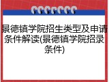 景德镇学院招生类型及申请条件解读(景德镇学院招录条件)