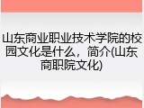 山东商业职业技术学院的校园文化是什么，简介(山东商职院文化)
