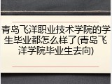 青岛飞洋职业技术学院的学生毕业都怎么样了(青岛飞洋学院毕业生去向)