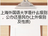 上海外国语大学是什么级别，公办还是民办(上外级别及性质)