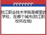 怒江职业技术学院是哪里的学校，在哪个城市(怒江职校所在地)