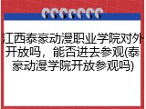 江西泰豪动漫职业学院对外开放吗，能否进去参观(泰豪动漫学院开放参观吗)