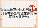 青海高等职业技术学院专业开设有哪些,特色在哪(青海职院专业特色)