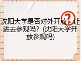 沈阳大学是否对外开放，让进去参观吗？(沈阳大学开放参观吗)