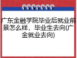 广东金融学院毕业后就业前景怎么样，毕业生去向(广金就业去向)