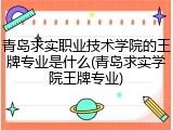 青岛求实职业技术学院的王牌专业是什么(青岛求实学院王牌专业)