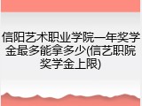 信阳艺术职业学院一年奖学金最多能拿多少(信艺职院奖学金上限)