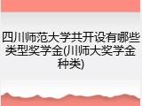 四川师范大学共开设有哪些类型奖学金(川师大奖学金种类)
