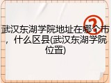 武汉东湖学院地址在哪个市，什么区县(武汉东湖学院位置)