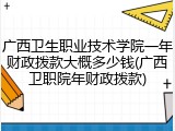 广西卫生职业技术学院一年财政拨款大概多少钱(广西卫职院年财政拨款)