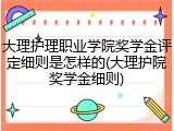 大理护理职业学院奖学金评定细则是怎样的(大理护院奖学金细则)