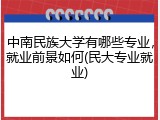中南民族大学有哪些专业，就业前景如何(民大专业就业)