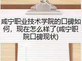 咸宁职业技术学院的口碑如何，现在怎么样了(咸宁职院口碑现状)