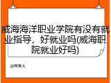 威海海洋职业学院有没有就业指导，好就业吗(威海职院就业好吗)