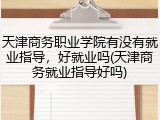 天津商务职业学院有没有就业指导，好就业吗(天津商务就业指导好吗)