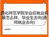 通化师范学院毕业后就业前景怎么样，毕业生去向(通师就业去向)