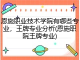 恩施职业技术学院有哪些专业，王牌专业分析(恩施职院王牌专业)