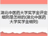 湖北中医药大学奖学金评定细则是怎样的(湖北中医药大学奖学金细则)