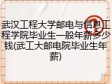 武汉工程大学邮电与信息工程学院毕业生一般年薪多少钱(武工大邮电院毕业生年薪)