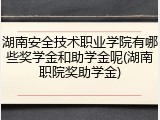 湖南安全技术职业学院有哪些奖学金和助学金呢(湖南职院奖助学金)