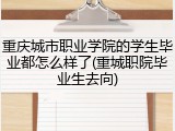 重庆城市职业学院的学生毕业都怎么样了(重城职院毕业生去向)