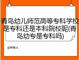 青岛幼儿师范高等专科学校是专科还是本科院校呢(青岛幼专是专科吗)