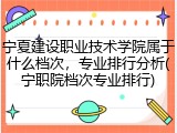 宁夏建设职业技术学院属于什么档次，专业排行分析(宁职院档次专业排行)