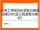 武昌工学院历年录取分数线深度分析(武工院录取分解析)