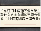 广东江门中医药职业学院主攻什么方向有哪些王牌专业(江门中医药职院王牌专业)