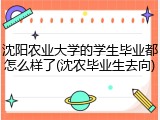 沈阳农业大学的学生毕业都怎么样了(沈农毕业生去向)