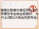 海南比勒费尔德应用科学大学哪些专业就业前景好，为什么(海比大就业优势专业)