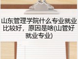 山东管理学院什么专业就业比较好，原因是啥(山管好就业专业)