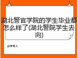 湖北警官学院的学生毕业都怎么样了(湖北警院学生去向)