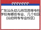 广东汕头幼儿师范高等专科学校有哪些专业，几个校区(汕幼师专专业校区)
