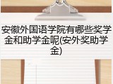 安徽外国语学院有哪些奖学金和助学金呢(安外奖助学金)