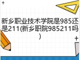 新乡职业技术学院是985还是211(新乡职院985211吗)