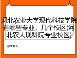河北农业大学现代科技学院有哪些专业，几个校区(河北农大现科院专业校区)